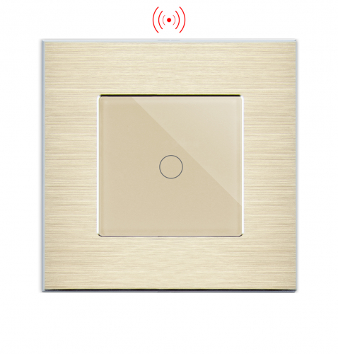 Alu 1-facher Funk Lichtschalter Touch Gold LXBG1/P-701R-13 POINT 