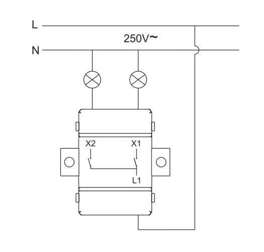 2-faches Lichtschalter Modul VDE Unterputz Wei LT1-C210M LINA 