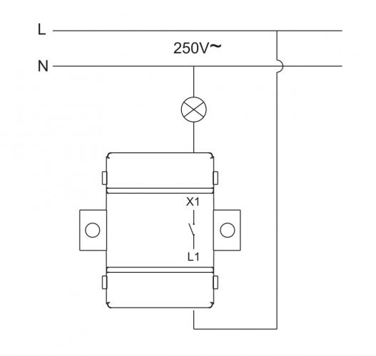 Kunststoff 1-facher Lichtschalter VDE Unterputz Wei H1-C110M+H1-C001 LINA 