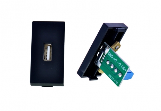 USB Datendose 1/2 Schwarz LUX4999 Schwarz