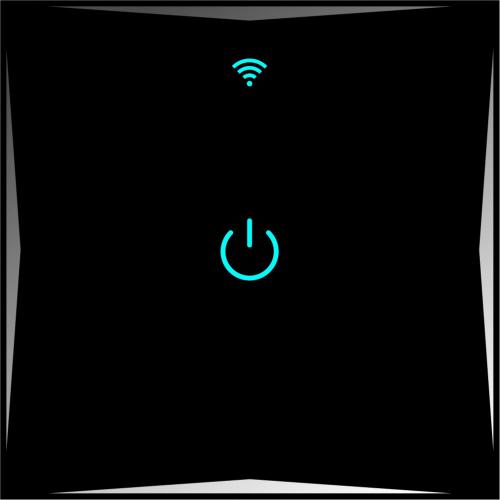 Smart Lichtschalter 1 Fach Schwarz WLAN APP Touch Google Home Amazon Alexa HL01-12