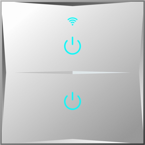 Smart Lichtschalter 2 Fach Weiß WLAN APP Touch Google Home Amazon Alexa 2x HL02-11