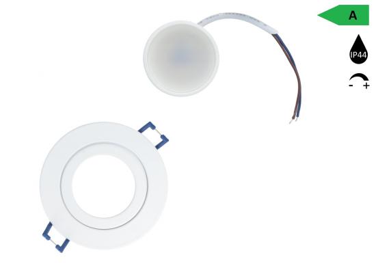 1x LED Decken-Spot in kalt-weiß mit weißem Gehäuse IP44