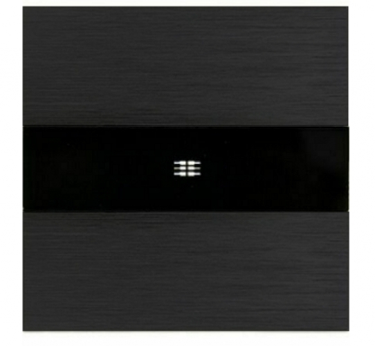 M3 Lichtschalter 1 Fach Alu Blende + Modul schwarz LX-701-M301-12