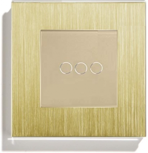 POINT Lichtschalter Alu Touch 3 Fach gold/gold LXBA1-12-P-703-12