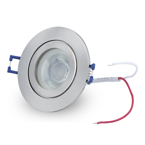 1 x LED Deckenspot kalt-weiß mit silbernem Gehäuse IP44