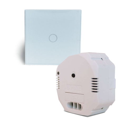 SmartHome Funkschalter Lichtschalter GWEN  - Weiß: 1F Schalter und Empfänger Weiß