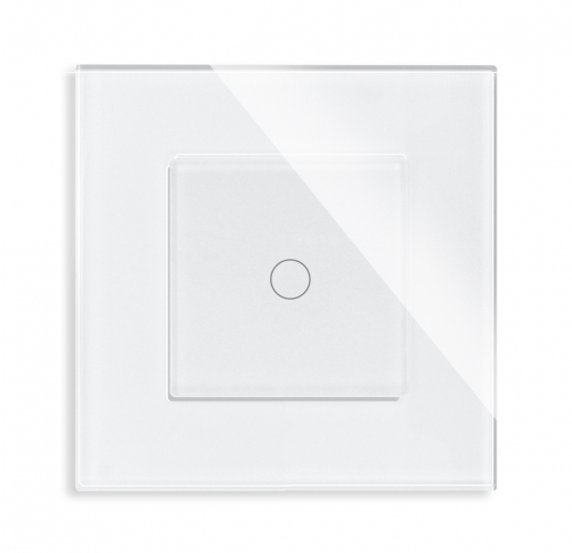POINT 1-facher Glas-Lichtschalter Weiß/Weiß LXBG1-11-P-701-11