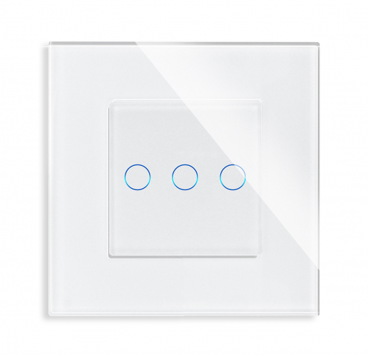POINT 3-facher Glas-Lichtschalter Weiß/Weiß LXBG1-11-P-703-11