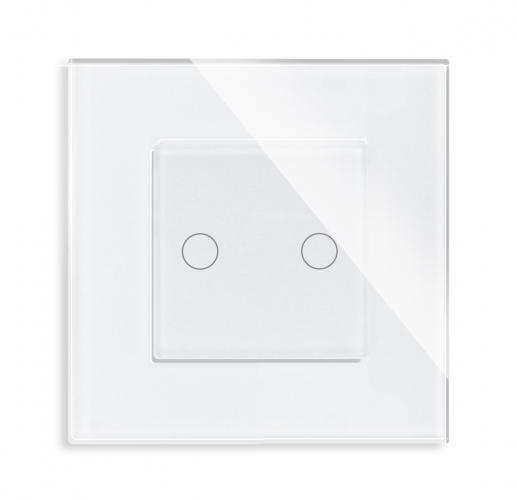 POINT 2-facher Glas-Wechsel-/Kreuzschalter Weiß/Weiß LXBG1-11-P-702S-11