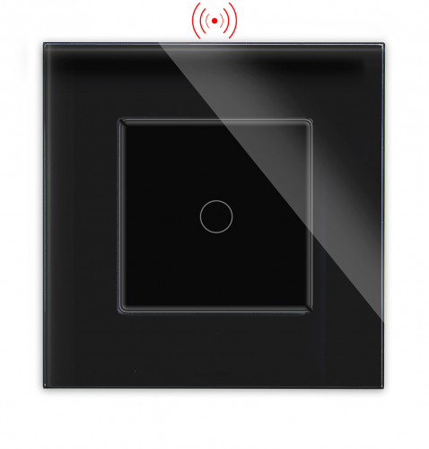 Glas 1-facher Funk Lichtschalter Touch Schwarz LXBG1/P-701R-12 POINT 