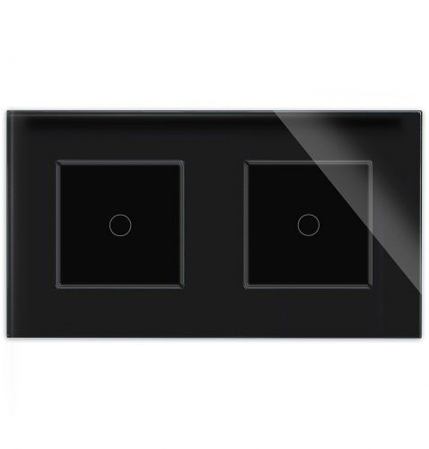 Glas 2 1-fache Lichtschalter Touch Schwarz LXBG2/P-701-701-12 POINT 