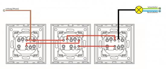 LUXUS-TIME Wipp Lichtschalter/Wechselschalter Modul 1 Fach in Gold LX-101M-13