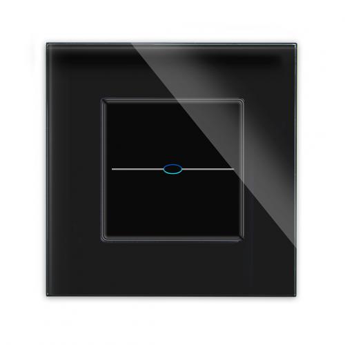 Glas 1-facher Lichtschalter Touch Schwarz LXBG1/701-12 LUXUS-TIME 
