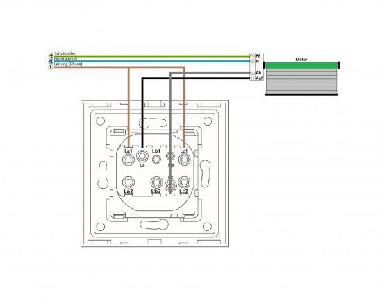 LUXUS-TIME Wipp Rolladenschalter Taster 2 Fach + Glas Rahmen Weiß/Weiß LXBG1-11-LX-102W-11