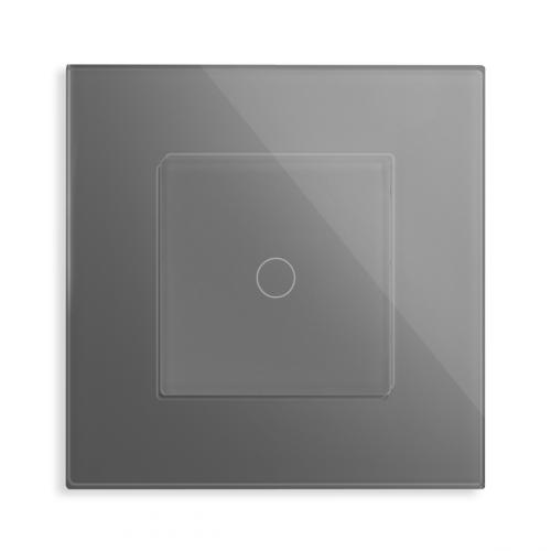 POINT Glas 1-facher Touch-Funk-Lichtschalter Grau LXBG1/P-701R-15