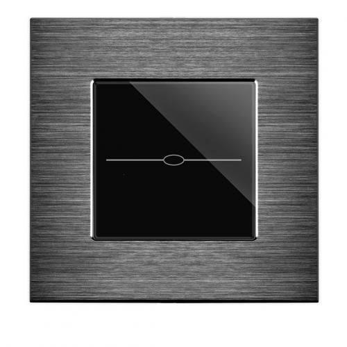 LUXUS-TIME 1-facher Alu-Wechsel-/Kreuzschalter schwarz/schwarz LXBA1-12-LX-701S-12