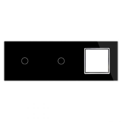 3-fache Blende 2 Touch-Schalter + 1 Modul Schwarz VL-C7-C1-C1-SR-12 LIVOLO