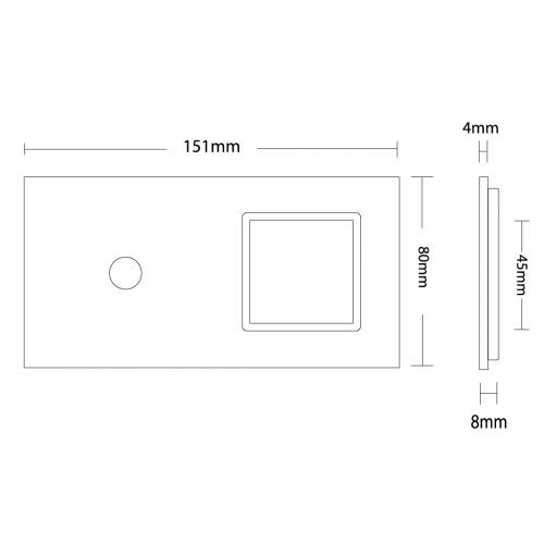 2-fache Blende 1 Touch-Schalter + 1 Modul Schwarz VL-C7-C1/SR-12 LIVOLO