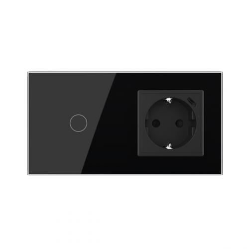 1-facher Lichtschalter + Steckdose-USB-C Schwarz 701-FCTF16A-C1-SR-12-A LIVOLO 