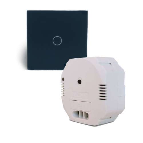 SmartHome Funkschalter Lichtschalter GWEN  - Schwarz: 1F Schalter und Empfänger Schwarz