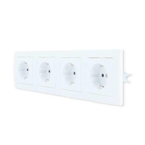 4-fache Steckdose Schuko VDE Unterputz Wei LINA 