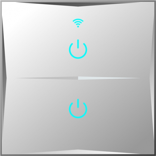 Smart Lichtschalter 2 Fach Weiß WLAN APP Touch Google Home Amazon  Alexa HL02-11
