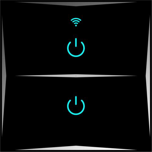 Smart Lichtschalter 2 Fach Schwarz WLAN APP Touch Google Home Amazon Alexa 2x HL02-12