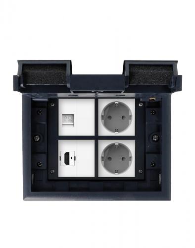 Kunststoff Bodentank + 2 Steckdosen + (HD-kompatibel) + Netzwerk CAT5e