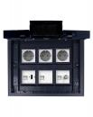 Kunststoff Bodentank + 3 Steckdosen + 3 Netzwerk CAT5e + SAT + (HD-kompatibel) 