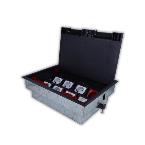 Kunststoff Bodentank mit VDE Steckdose + Netzwerk Modulen HTD-626AS-6VDE-4Netz