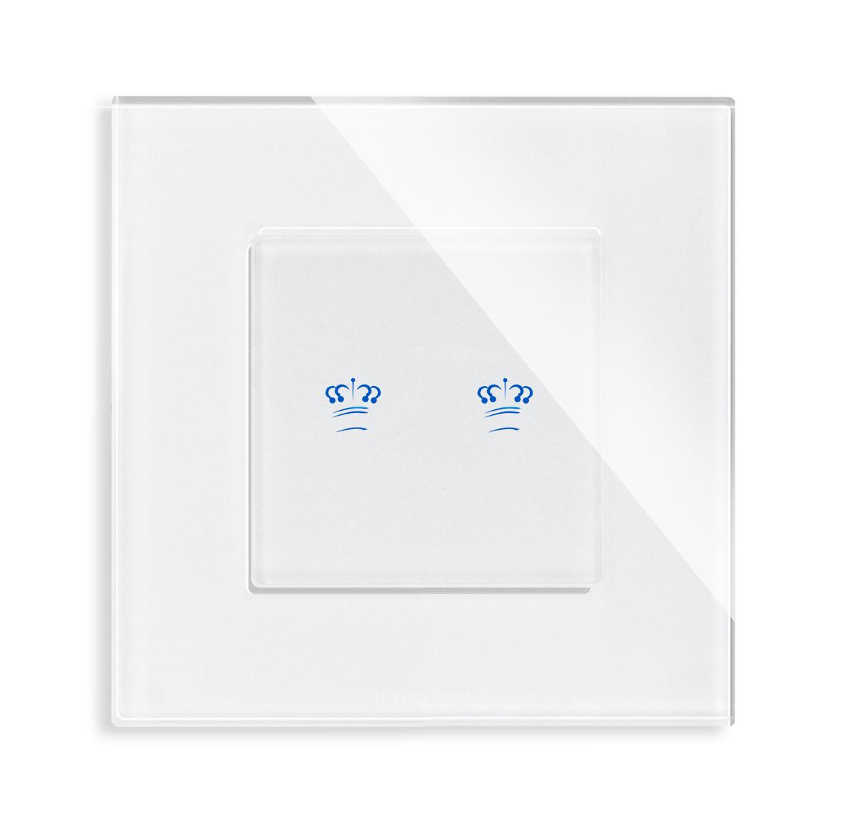 Krone Sensor Serienschalter Lichtschalter Beleuchte aus Glas Ein / Aus Krone Touch Weiß