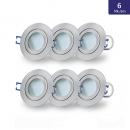 6x LED warm-wei Decken Spot + silbernes Gehuse IP44