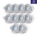 10x LED warm-wei Decken Spot + silbernes Gehuse IP44