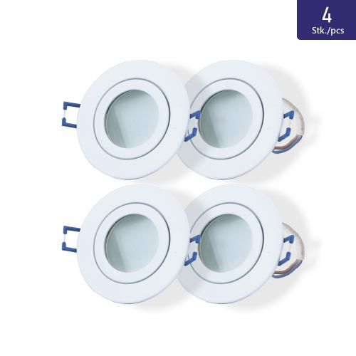 4x LED warm-wei Decken Spot + weies Gehuse IP44