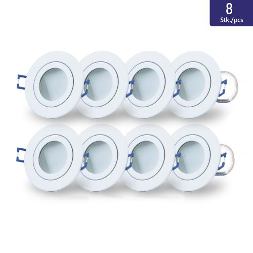 8x LED warm-wei Decken Spot + weies Gehuse IP44