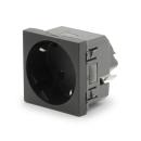 Steckdosen Modul 45� Schwarz VDE Mosaic Schutzkontaktsteckdose