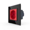 Rote Steckdose m. schwarzem Glasrahmen LEG-77219/SR-12-A LIVOLO 