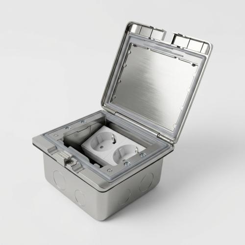 Edelstahl Bodentank IP55 Silber inkl. 2 Steckdosen LT-FD777-STK-11