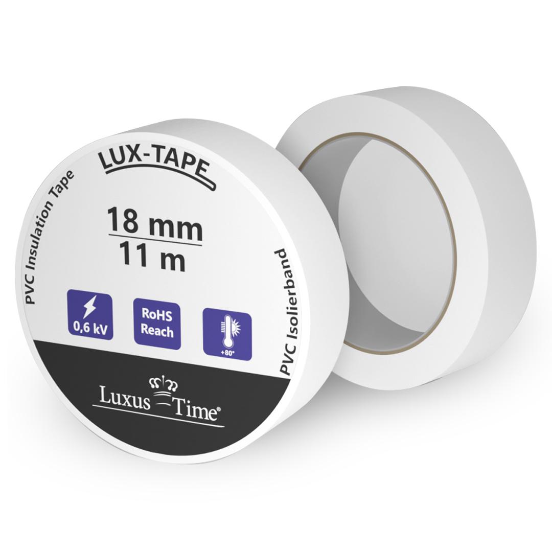 Lux-Tape Isolierband PVC 11m x 18mm Elektro Klebeband Kabel LUX-TAPE-11 Weiss