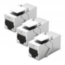 3x CAT7 RJ45 Kupplung LW-KAD-C7S-3