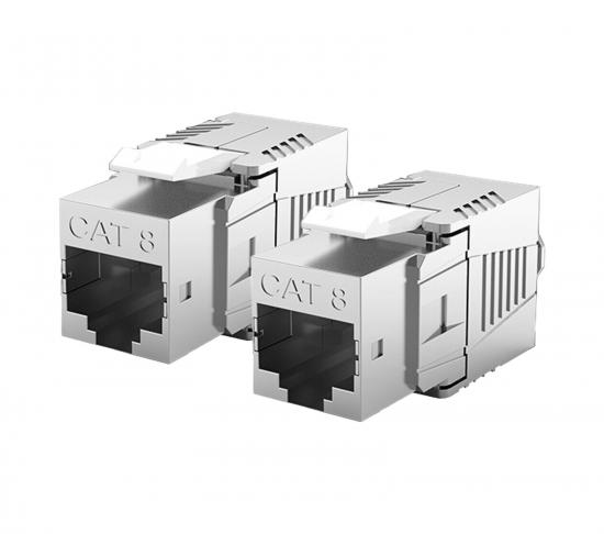 2x CAT8 Keystone Jack (LSA) RJ45 STP geschirmt