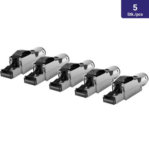 5x CAT8 Netzwerkstecker RJ45 werkzeuglos AWG22 Stecker Ethernet LAN