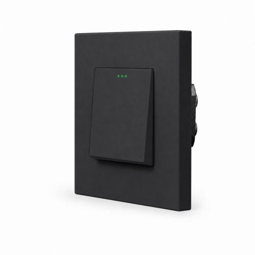 One 1-facher Lichtschalter Wippe Schwarz LUXUS-TIME 