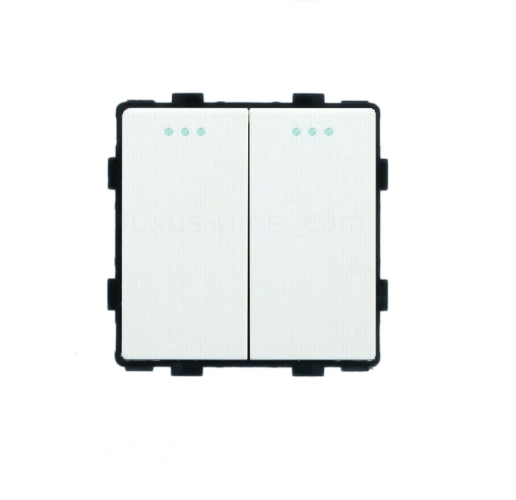 2-faches Wechselschalter Serienschalter Modul Wippe Wei� LUXUS-TIME 