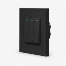 One 3-facher Lichtschalter Wippe Schwarz LUXUS-TIME 