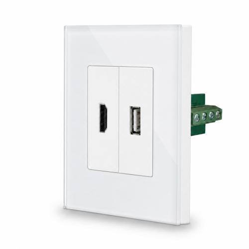 Glas USB Daten�bertragungs- + HDMI Modul Wei� LUXUS-TIME 