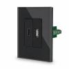 Glas USB Daten + HDMI Schwarz LUXUS-TIME 