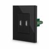 Glas 2 USB Datendosen Schwarz LUXUS-TIME 