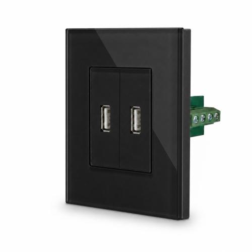 Glas 2 USB Datendosen zur Daten�bertragung Schwarz LUXUS-TIME 